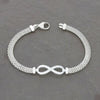 Sterling Silver Mesh Chain Infinity Bracelet