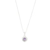 Sterling Silver Purple Cubic Zirconia Pendant and Chain GVL081