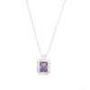 Sterling Silver Purple Cubic Zirconia Pendant and Chain GVL082