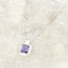 Sterling Silver Purple Cubic Zirconia Pendant and Chain GVL082