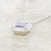 Sterling Silver Purple Cubic Zirconia Pendant and Chain GVL082