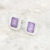 Cubic Zirconia Sterling Silver Stud Earrings GVL083