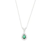 Sterling Silver Green Cubic Zirconia Pendant and Chain GVL085