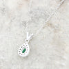 Sterling Silver Green Cubic Zirconia Pendant and Chain GVL085