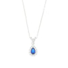 Sterling Silver Blue Cubic Zirconia Pendant and Chain GVL087