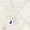Sterling Silver Blue Cubic Zirconia Pendant and Chain GVL087