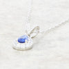 Sterling Silver Blue Cubic Zirconia Pendant and Chain GVL087