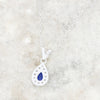 Sterling Silver Blue Cubic Zirconia Pendant and Chain GVL087