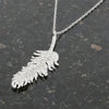 Sterling Silver Cubic Zirconia Feather Pendant and Chain