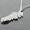 Sterling Silver Cubic Zirconia Feather Pendant and Chain