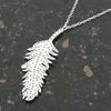 Sterling Silver Cubic Zirconia Feather Pendant and Chain