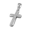 Sterling Silver Ladies CZ Cross Pendant & Chain