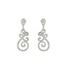 Sterling Silver Cubic Zirconia Ladies Swirl Drop Earrings