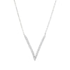 Sterling Silver Cubic Zirconia V Ladies Necklace