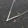 Sterling Silver Cubic Zirconia V Ladies Necklace