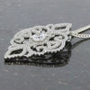 Sterling Silver Cubic Zirconia Filigree Pendant & Chain