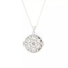 Sterling Silver Cubic Zirconia Round Flower Design Locket and Chain