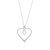 Sterling Silver Cubic Zirconia Looped Heart Pendant & Chain