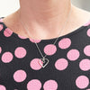 Sterling Silver Cubic Zirconia Looped Heart Pendant & Chain