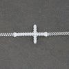 Sterling Silver Cubic Zirconia Ladies Cross Mesh Bracelet