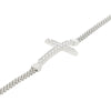 Sterling Silver Cubic Zirconia Ladies Cross Mesh Bracelet