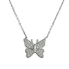 Sterling Silver Butterfly Necklace with Cubic Zirconia