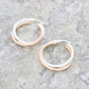 Sterling Silver and Rose Gold Plated Hoop Ladies Earrings
