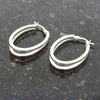 Sterling Silver and Rose Tone Hoop Ladies Earrings