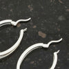 Sterling Silver and Rose Tone Hoop Ladies Earrings