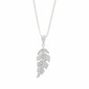 Sterling Silver Cubic Zirconia Leaf Pendant and Chain