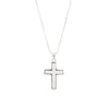 Sterling Silver Ladies CZ Cross Pendant & Chain