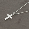 Sterling Silver Ladies CZ Cross Pendant & Chain