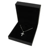Sterling Silver Ladies CZ Cross Pendant & Chain