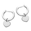Sterling Silver Ladies Small Huggie Hoop Charm Earrings