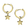 Gold Plated Sterling Silver Ladies Small Huggie Hoop Charm Earrings