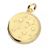 Gold Plated Sterling Silver Stars Round Locket and Chain