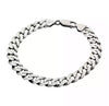 Sterling Silver Oxidised Flat Curb Mens Bracelet