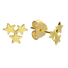 Sterling Silver Gold Plated Triple Star Stud Earrings