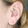 Sterling Silver Gold Plated Triple Star Stud Earrings
