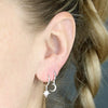 Sterling Silver Moon and Star Huggie Hoop Earrings