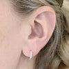 Sterling Silver Cubic Zirconia Star Huggie Earrings