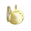 Gold Plated Sterling Silver Diamond Cut Round Locket and Chain