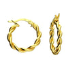 Sterling Silver Twist Hoop Earrings - Gold Plated H6259Y-1