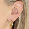 Sterling Silver Twist Hoop Earrings - Gold Plated H6259Y-1