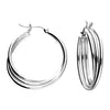 Sterling Silver Triple Twist Hoop Earrings H6419S-1