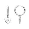 Sterling Silver Heart Shape Huggie Hoop Earrings