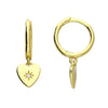 Gold Plated Sterling Silver Heart Shape Huggie Hoop Earrings