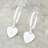 Sterling Silver Heart Shape Huggie Hoop Earrings