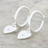 Sterling Silver Heart Shape Huggie Hoop Earrings