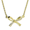 Gold Plated Sterling Silver Cubic Zirconia Bow Necklace